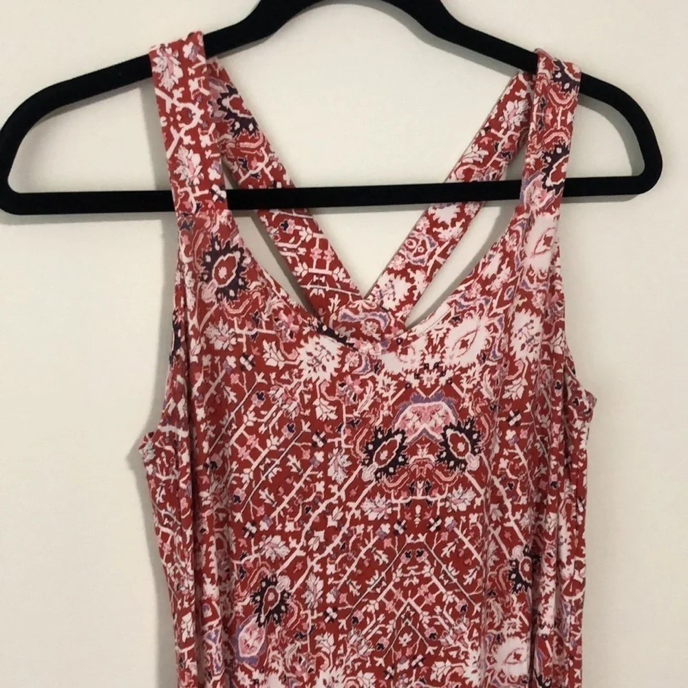 Artisan NY Maxi Dress built in bra red print boho